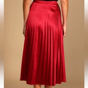 Lulus Fashionable Babe Bright Red Satin Skirt XS